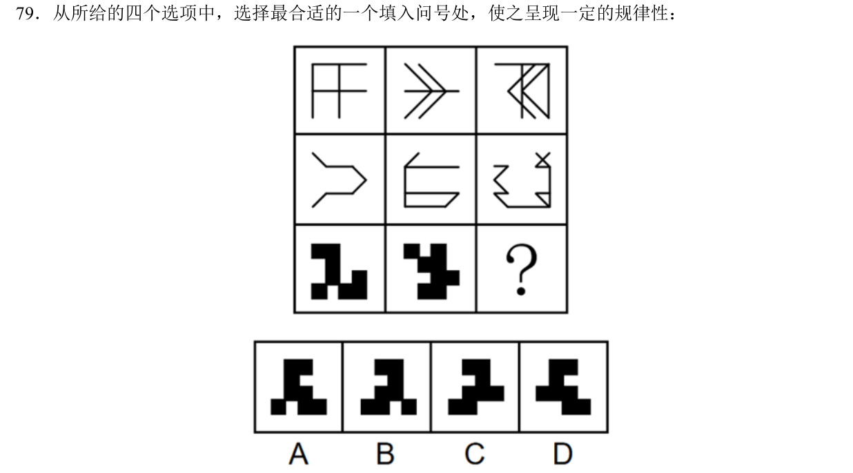 2025国考行政执法类第79题原题及四个选项，裁自本机题本原页。