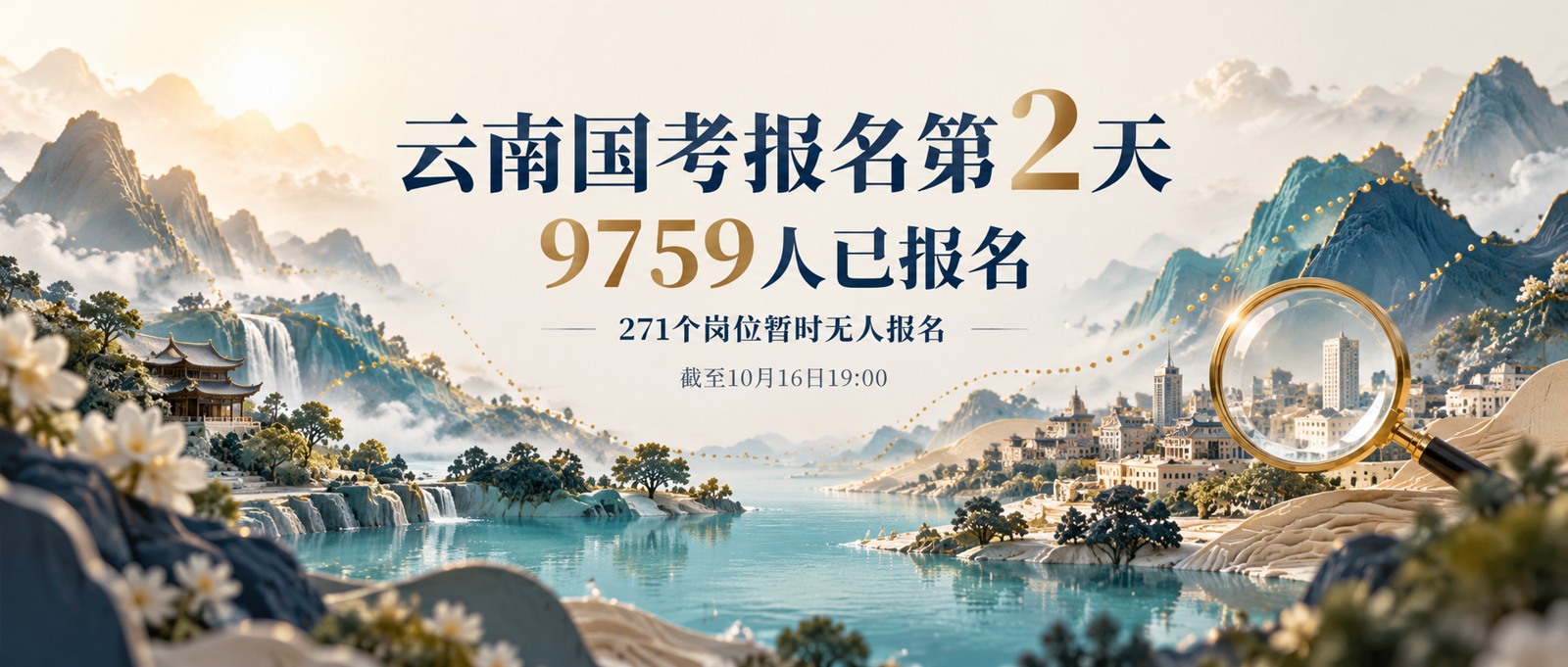 云南国考报名第2天，9759人已报名，271个岗位暂时无人报名，AI生成封面