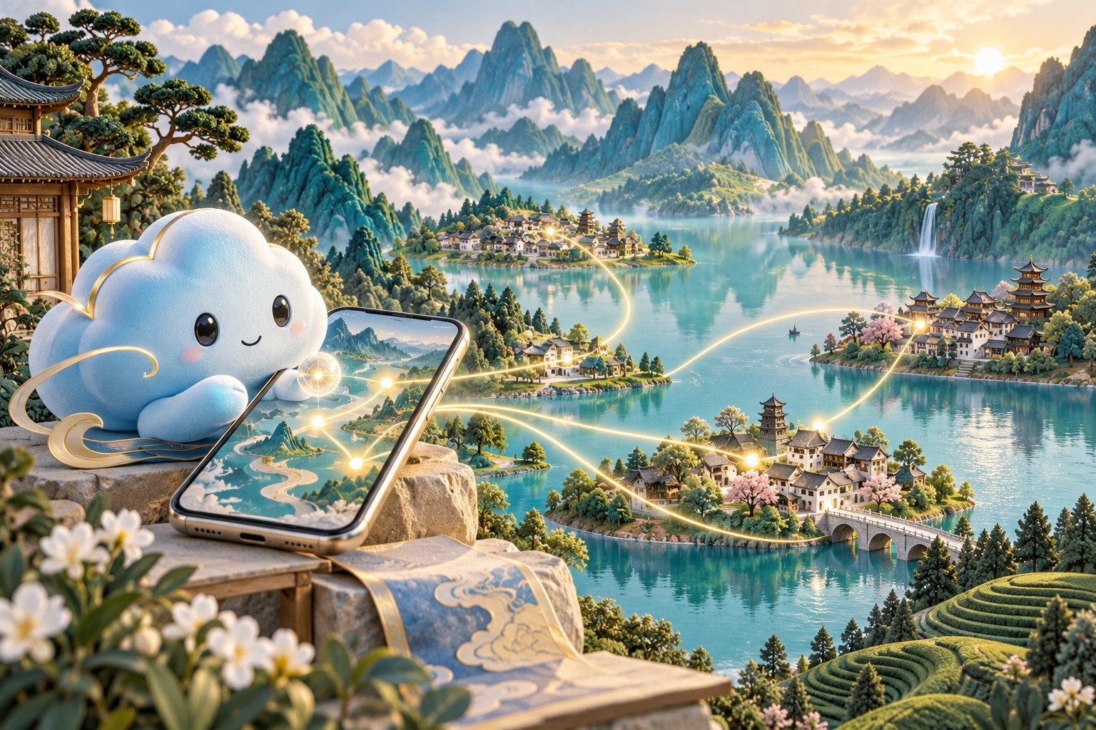 云考编AI选岗概念插画，AI生成示意
