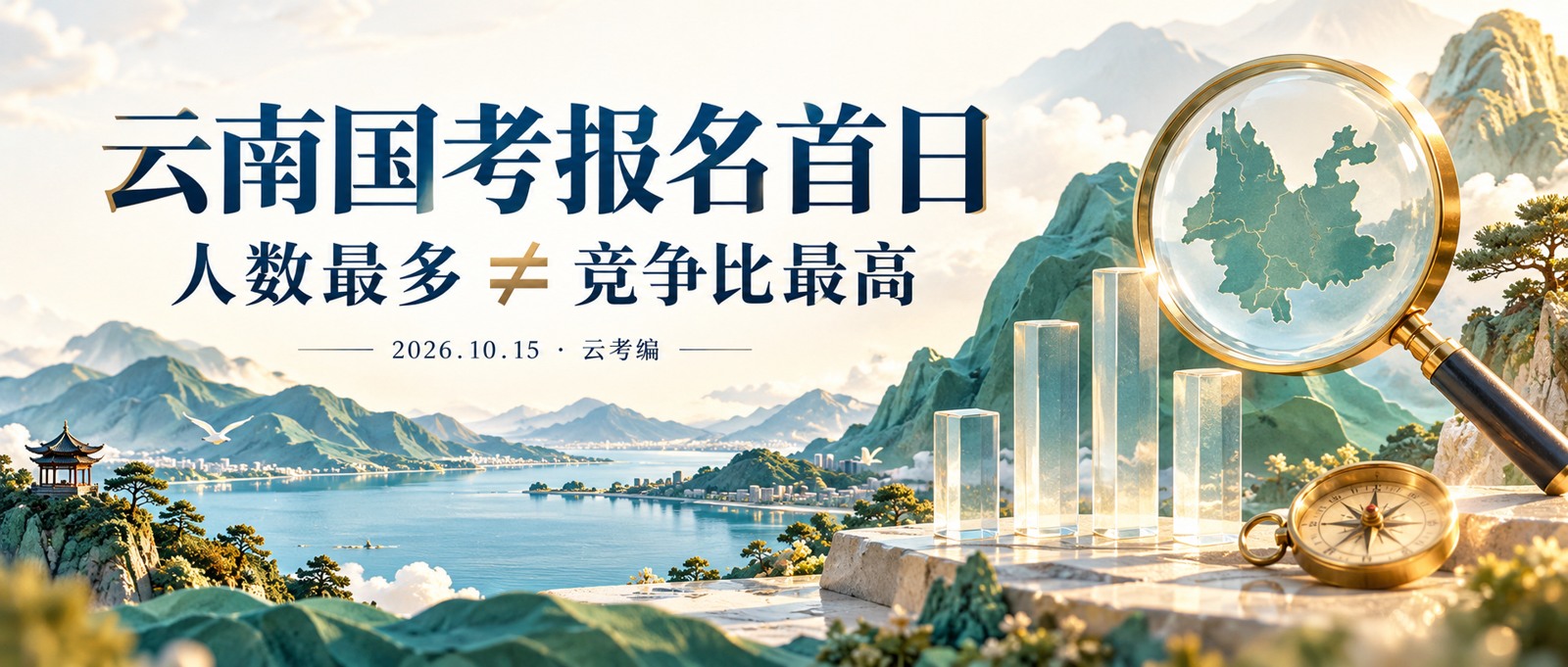 云南国考报名首日：人数最多不等于竞争比最高，AI生成主题封面