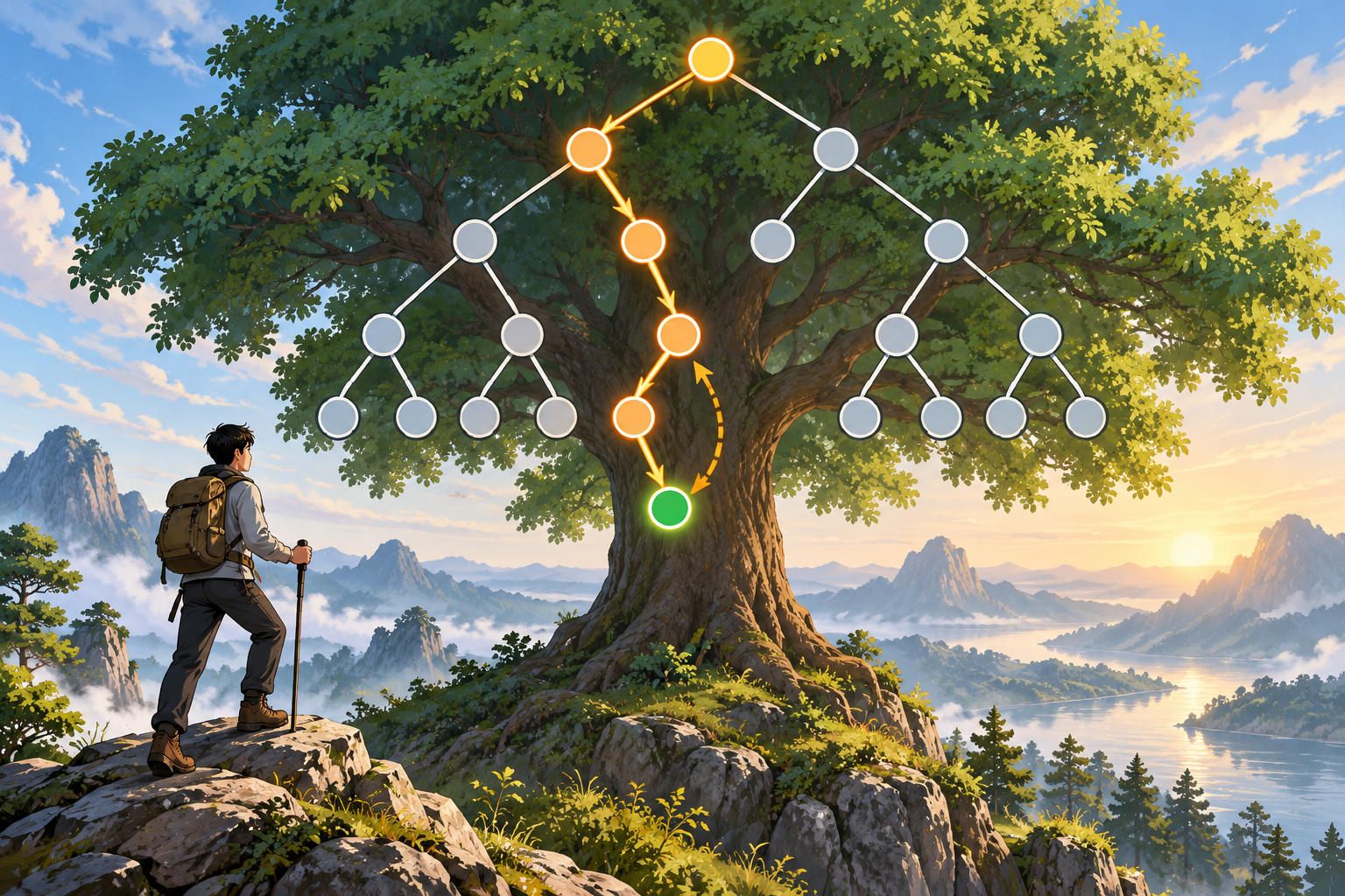 搜索到叶节点后，为什么不能直接跳到兄弟节点主题插画
