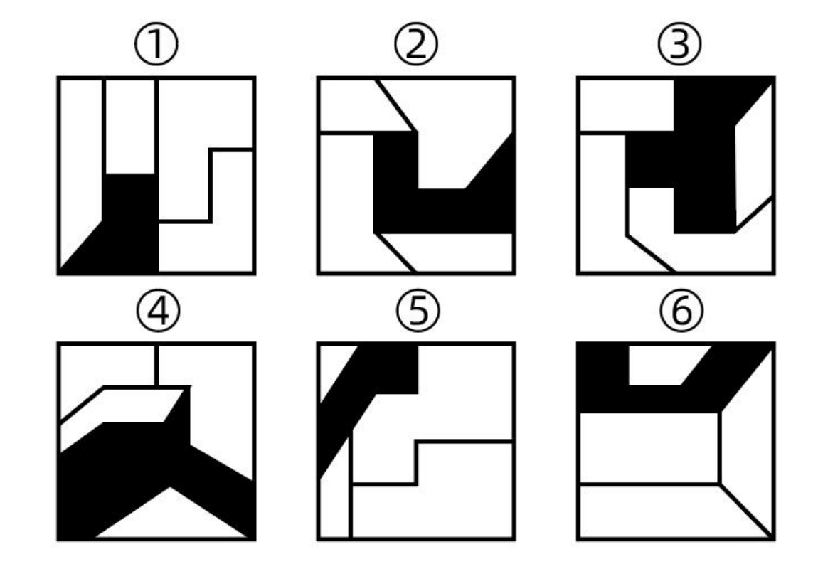 第80题原题图：六幅黑白面分区，裁自题本第15页；A—D分类文字完整列在题面中。