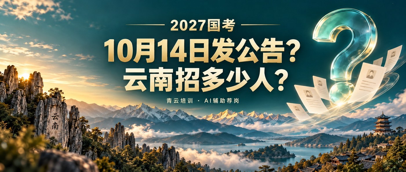 2027国考：10月14日发公告？云南招多少人？主题封面