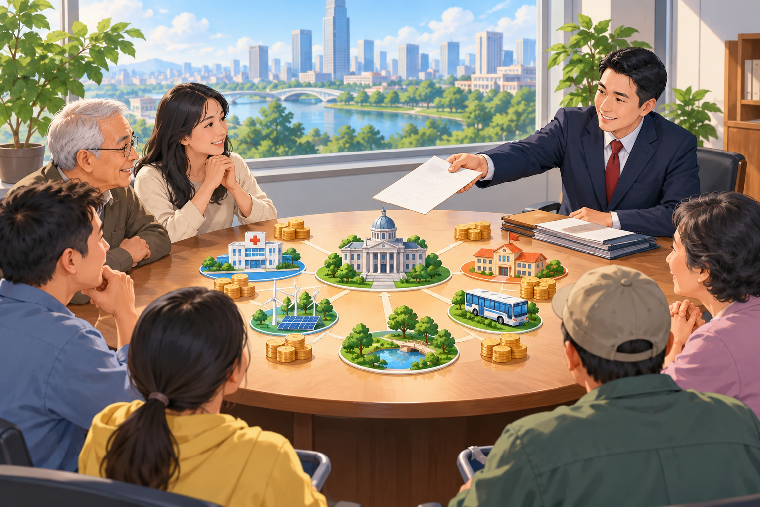 预算公开、听证与回应如何形成完整链条主题插画