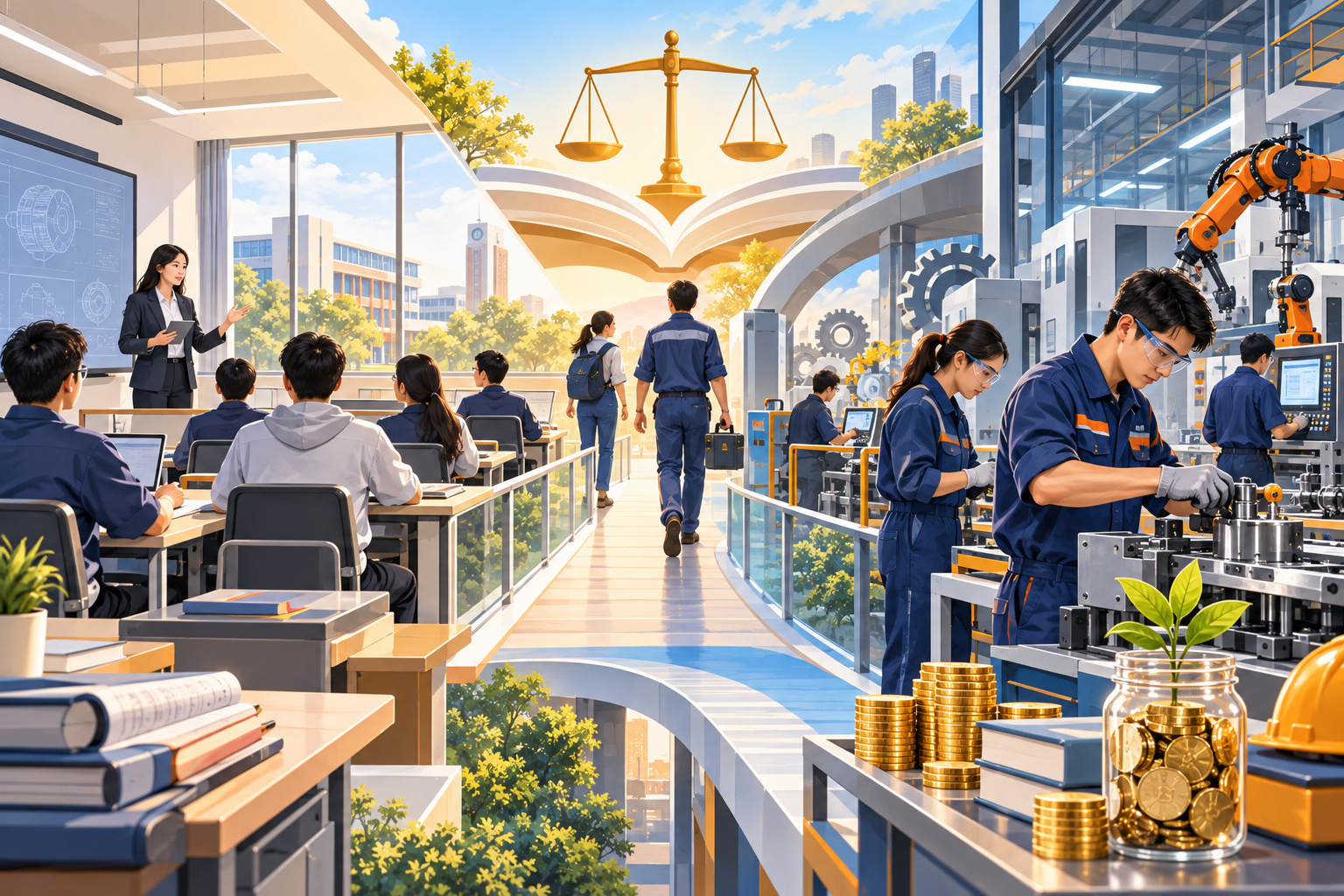 企业职业教育：参照优惠不能改成高于学校主题插画